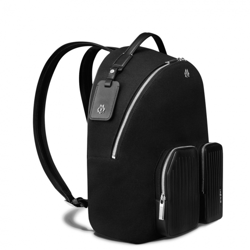 Rimowa Backpack Medium in Leder & Canvas Rucksack Schwarz Sale Deutschland AJQZX-8197