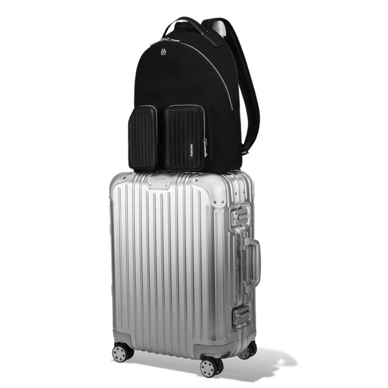 Rimowa Backpack Medium in Leder & Canvas Rucksack Schwarz Sale Deutschland AJQZX-8197