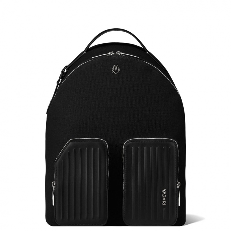 Rimowa Backpack Medium in Leder & Canvas Rucksack Schwarz Sale Deutschland AJQZX-8197