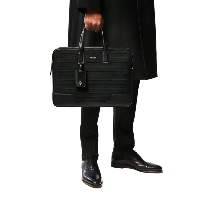 Rimowa Briefcase in Leder & Canvas Aktentasche Schwarz Sale Deutschland DFYIX-3548