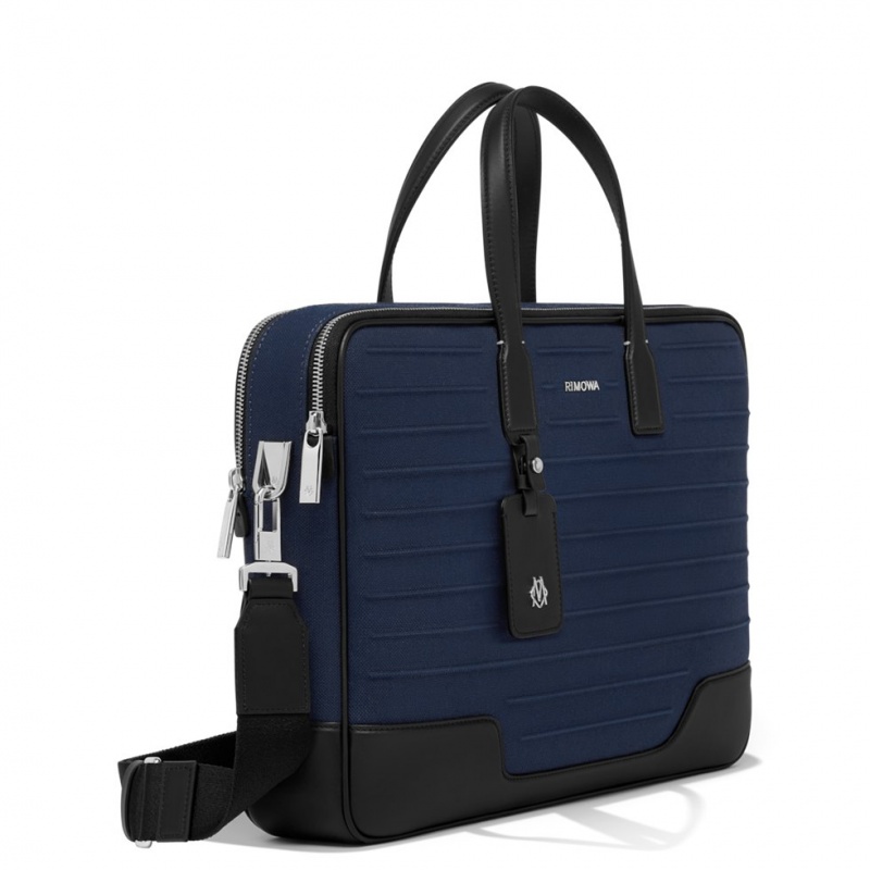 Rimowa Briefcase in Leder & Canvas Aktentasche Navy Blau Sale Deutschland XMWLU-3628