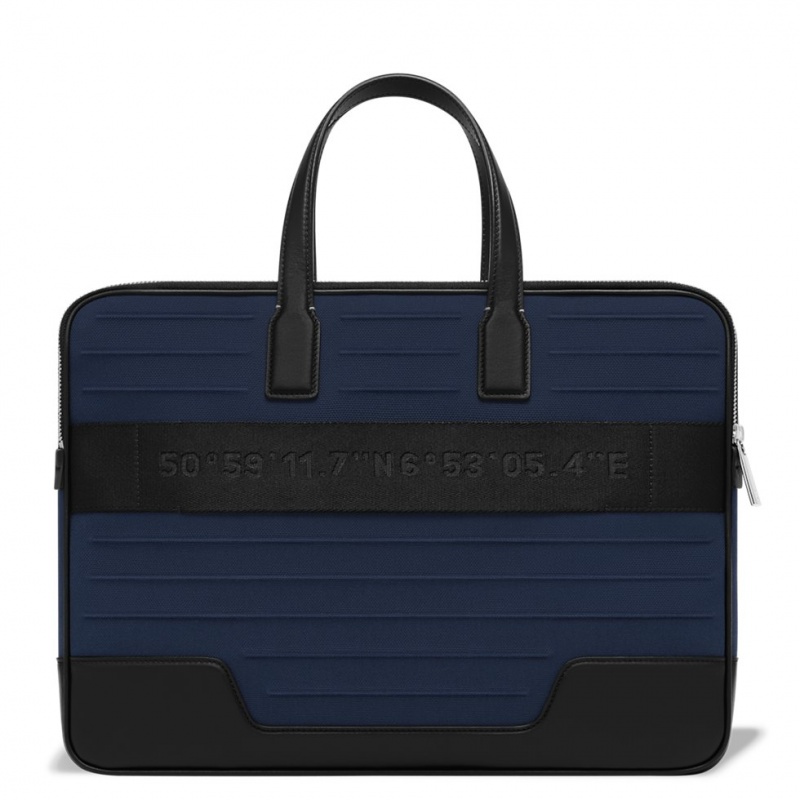 Rimowa Briefcase in Leder & Canvas Aktentasche Navy Blau Sale Deutschland XMWLU-3628