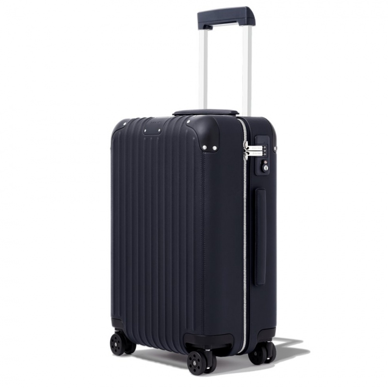 Rimowa Distinct Cabin Leder Carry-On Koffer Navy Blau Sale Deutschland AUQVN-8206