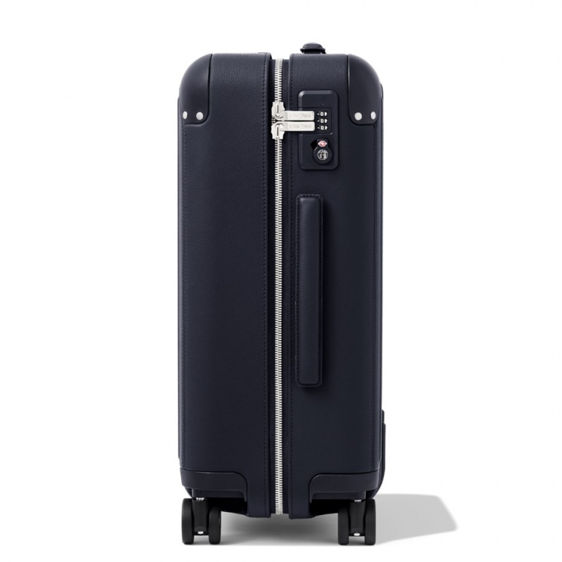 Rimowa Distinct Cabin Leder Carry-On Koffer Navy Blau Sale Deutschland AUQVN-8206