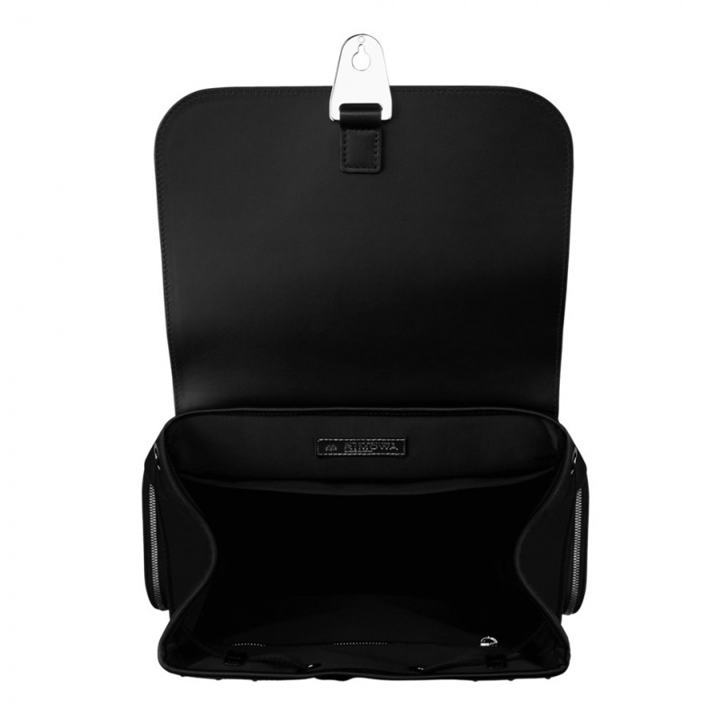 Rimowa Flap Large in Leder & Canvas Rucksack Schwarz Sale Deutschland NBZID-7134