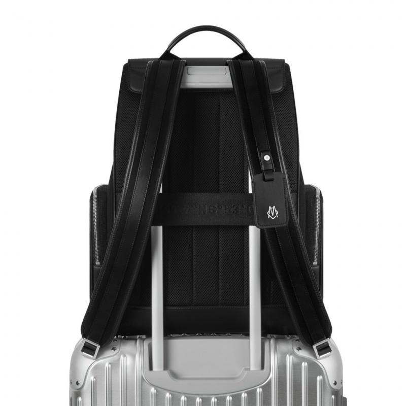 Rimowa Flap Large in Leder & Canvas Rucksack Schwarz Sale Deutschland NBZID-7134