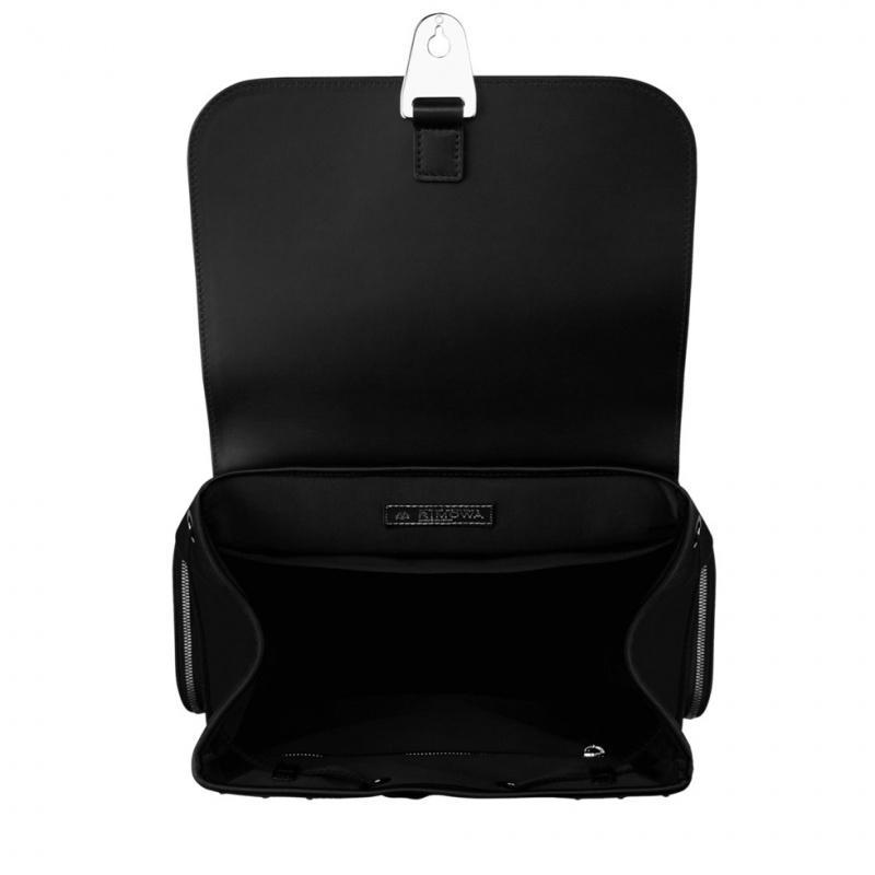 Rimowa Never Still Small Flap in Leder & Canvas Rucksack Schwarz Sale Deutschland KBGPX-9412