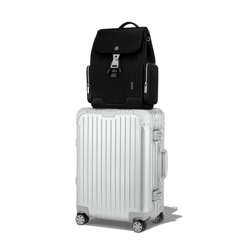 Rimowa Never Still Small Flap in Leder & Canvas Rucksack Schwarz Sale Deutschland KBGPX-9412