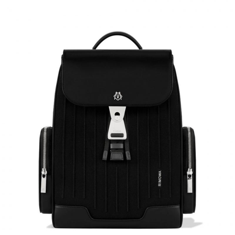 Rimowa Never Still Small Flap in Leder & Canvas Rucksack Schwarz Sale Deutschland KBGPX-9412