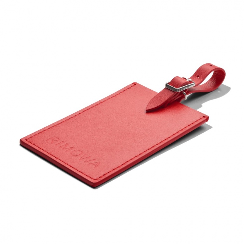 Rimowa Red Paprika Personalized Leder Luggage Tags Rot Sale Deutschland SRYDC-3249