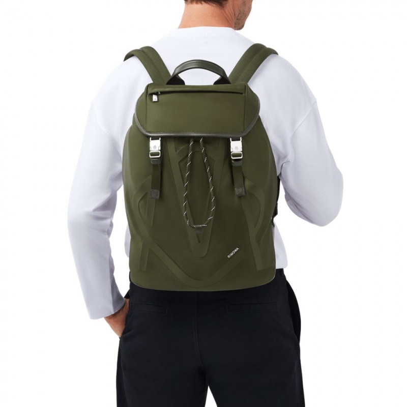 Rimowa Signature Flap in ECONYL® Nylon Rucksack Khaki Grün Sale Deutschland JTWIZ-5687