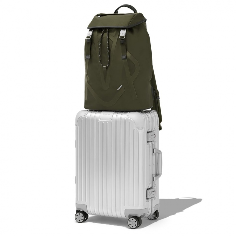 Rimowa Signature Flap in ECONYL® Nylon Rucksack Khaki Grün Sale Deutschland JTWIZ-5687