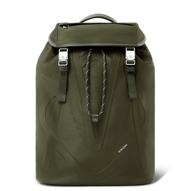 Rimowa Signature Flap in ECONYL® Nylon Rucksack Khaki Grün Sale Deutschland JTWIZ-5687